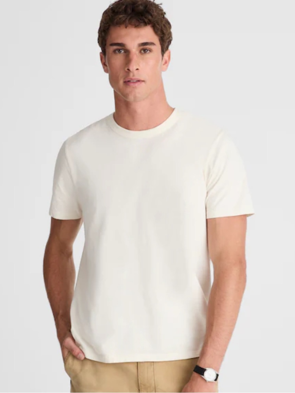 Madewell Men's Garment-Dyed Allday Crewneck Tee Soft White Size Medium